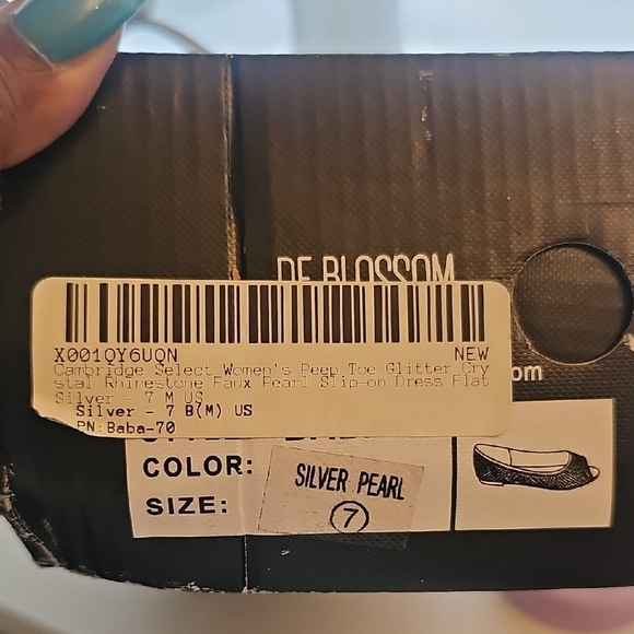 De Blossom Collection Glittering Silver Flats - Picture 16 of 16